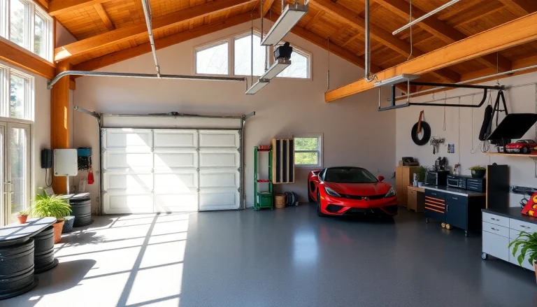 Showcasing custom garages featuring spacious designs and modern architecture.